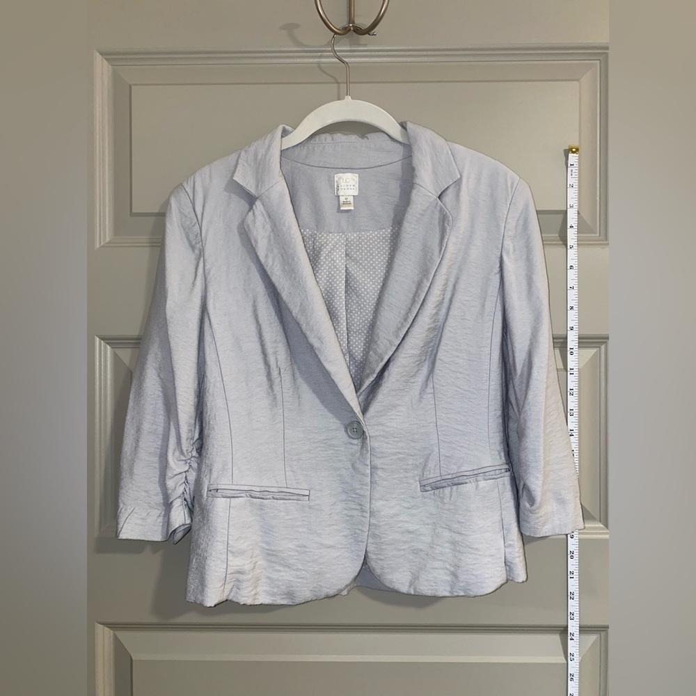 LC Lauren Conrad short blazer in light blue/silver